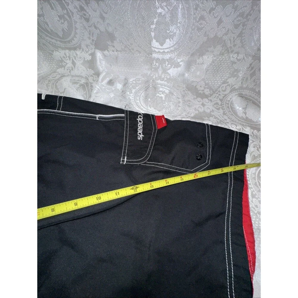 Speedo Swim Trunks Mens Board Shorts Mesh Brief Lined Black XL